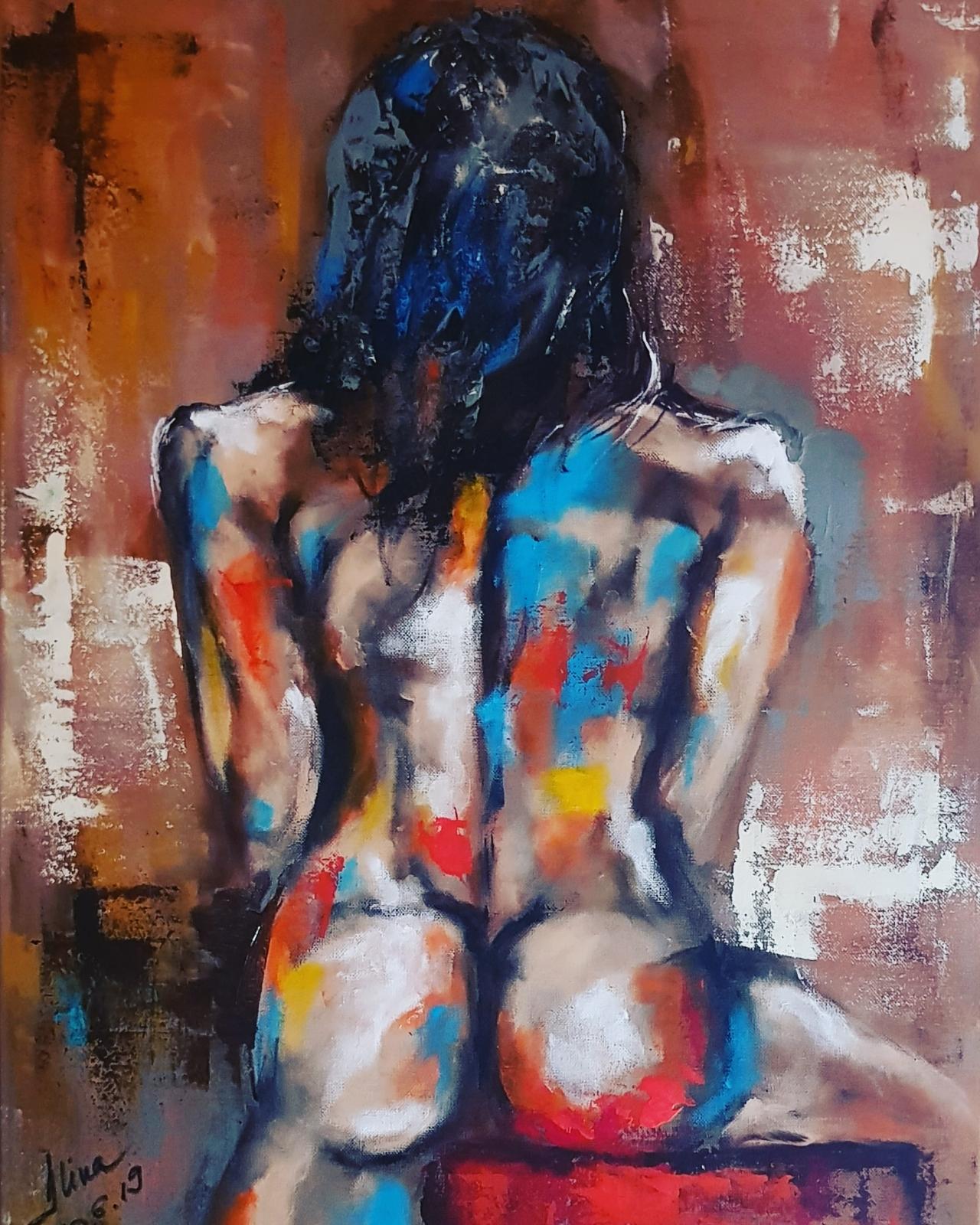 ArteDiAlina.com painting: Red chair angles
